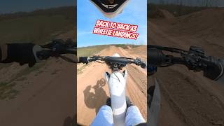 450cc dirt bike rides wheelie after HUGE jumps [upl. by Else173]