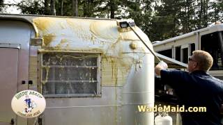 Cleaning a Vintage Travel Trailer by Hand [upl. by Kosey]