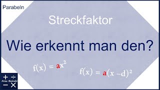 Streckfaktor oder Streckungsfaktor bei Parabeln ablesen [upl. by Bradski]