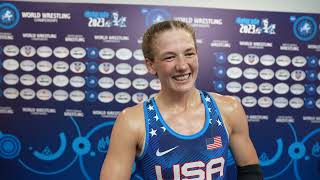 Sarah Hildebrandt USA wins bronze medal at 50 kg  2023 World Championships [upl. by Nywde439]