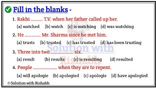 Tense Practice Set for All Competitive Exams  Choose the correct form of verb  Fill in the blanks [upl. by Thibault756]