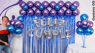 DECORACIONES PARA CUMPLEAÑOS 🥳 arreglos con globos ✨ decoración con globos  gustavo gg [upl. by Hsirk667]