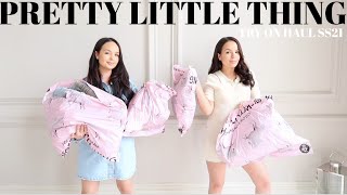 PRETTYLITTLETHING SpringSummer Try on HAUL  Ayse and Zeliha [upl. by Mariann]