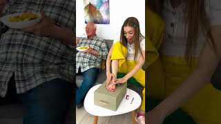 Fake Toe Prank on Grandpa Cut and Eat Like A Piece Of Cake Food hack 😈🍰 [upl. by Airyk]