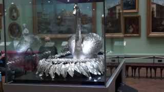 Silver Swan ClockworkAutomaton made abt1772 Bowes Museum Barnard Castle County Durham 52014 [upl. by Irmo]