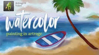 Simple Watercolor painting in Artrage 6 [upl. by Crompton580]