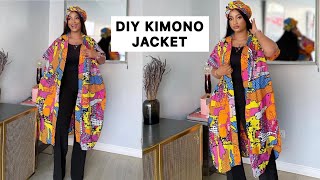 How To Make a KIMONO Jacket Easy Cutting and Stitching Tutorial [upl. by Vowel]