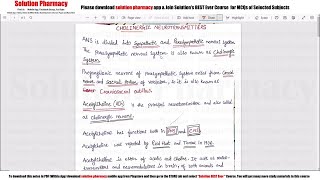 Class 27 Cholinergic Neurotransmitters Part 01  Introduction  Medicinal Chemistry 01  BPharm [upl. by Ehman]