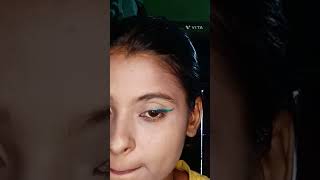 Green eye makeup tutorialtrendingshots beutyhack 2024shorts eyeliner kajalmakeover [upl. by Mylo]