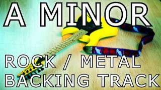 A Minor Rock  Metal Guitar Backing Track [upl. by Anwahsiek584]