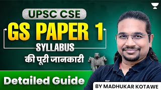 UPSC CSE  GS Paper 1 Detailed Syllabus Analysis  By Madhukar Kotawe [upl. by Coates]