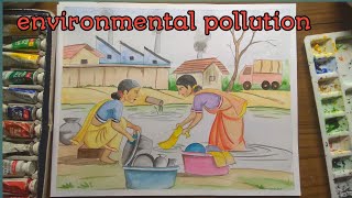 environmental pollution drawingenvironmental pollution scenerysubhasdebnathart7079 [upl. by Urbai]