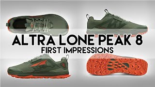 Altra Lone Peak 8 First Impressions  Nice detailed improvements compared to the Lone Peak 7 [upl. by Leeth]