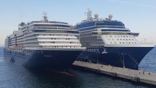 cruise ships MV Zuiderdam amp MV Celebrity silhouette in Tallinn [upl. by Mendelson457]