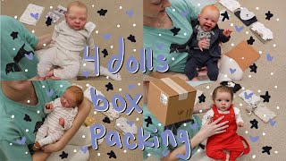 4 Reborn Baby Box Packings Send 4 Dolls Home with Me  Kelli Maple [upl. by Nauqal423]