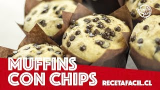 Receta Fácil de Muffins Gigantes con Chips de Chocolate sin batidora [upl. by Akinam970]