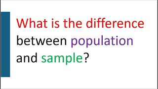 Population vs Sample [upl. by Nord]