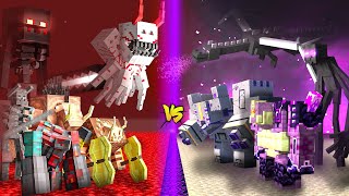 NETHER vs END in Minecraft Mob Battle [upl. by Trinidad]