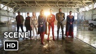 DCTV Crisis on Infinite Earths Crossover quotJustice Leaguequot Scene HD Hall of Justice [upl. by Fabien858]