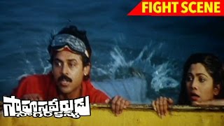 Venkatesh Climax Fight Scene  Save Shilpa Shetty  Sahasa Veerudu Sagara Kanya Scenes [upl. by Ylevol784]