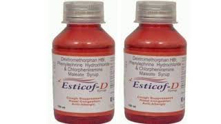 Esticof D Syrup Dextromethorphan HB Phenylephrine Hydrochionde amp Chlorpheniramine Maleate Syrup [upl. by Tunnell458]