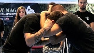 KRAV MAGA TRAINING • How to counter a Fighters clinch [upl. by Ginelle741]