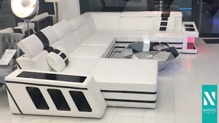 Nativo Möbel Schweiz  Designer Sofa CAREZZA XXL mit LED Beleuchtung [upl. by Othello]