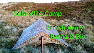 Peak District Solo Wild Camp ¦ British Army Basha amp Bivi ¦ Osprey Rook 65 [upl. by Aracat]