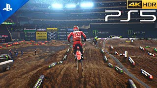 PS5 Monster Energy Supercross GAMEPLAY  Ultra High Realistic Graphics 4K HDR [upl. by Flo]