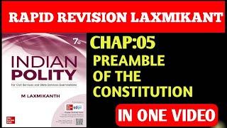 Complete Indian polity  CHAP05 PREAMBLE OF THE CONSTITUTION  M Laxmikant  ApnaPCSCLASSES [upl. by Mayberry]