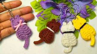 CROCHET CAT KEYCHAIN  HOW TO CROCHET CAT KEYCHAIN  CROCHET CAT TUTORIAL FOR BEGINNERS [upl. by Notnek408]