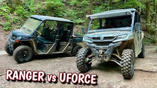 CFMOTO UFORCE 1000 XL vs Polaris Ranger Northstar at Rainbow Falls TN [upl. by Kcired]