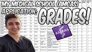 My Medical School AMCAS Application GRADES cGPA sGPA etc [upl. by Joell]