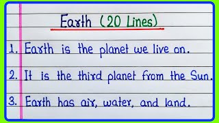 20 lines on Earth essay in English  Essay on Earth  About Earth  Earth essay [upl. by Shaya]