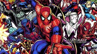 Drawing 50 DIFFERENT SPIDERMAN SUITS in FULL COLOR [upl. by Hales]