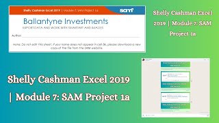 Shelly Cashman Excel 2019  Module 7 SAM Project 1a shellycashmanexcel2019 module7 samproject1a [upl. by Hayotal]