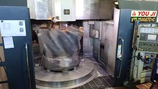 2500 CNC LATHE heavy duty part turning12 ton [upl. by Ahsertal]