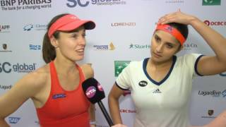 Martina Hingis amp Sania Mirza PostMatch Interview  2016 WTA Finals Singapore [upl. by Llevaj]