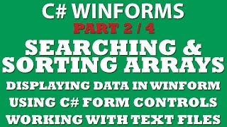 Visual C Searching amp Sorting Arrays Part 2  C Loading Arrays amp Displaying in Winform ListBoxes [upl. by Rahmann]