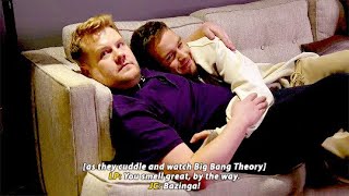 james corden and liam payne cuddling and watching the Big Bang Theory together [upl. by Wasserman]