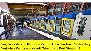 Best Naples Italy Funicular Ride Experience for Best Views  Funicolare Centrale Napoli [upl. by Kenzi]