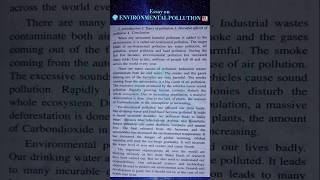 Essay on  ENVIRONMENTAL POLLUTION  in English  environment enviromental pollution shorts [upl. by Ellocin]