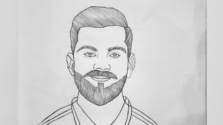 How to draw cricketer Virat Kohli drawing with pencil shading pencilsketchtutorialforbeginners art [upl. by Dwane]