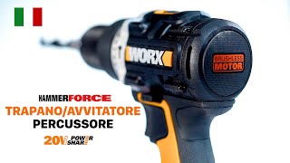 WORX WX352 Hammer Force Trapano percussore Brushless 20V IT [upl. by Aerdma]