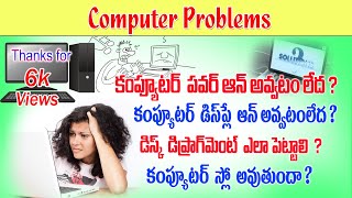 Computer starting problems in teluguNo Display on in computercomputer slow problem Defragmenting [upl. by Laup]