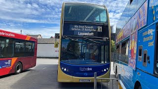 X1 Excel Bus  Great Yarmouth to Lowestoft Full Ride [upl. by Rehctelf]