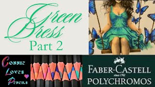 💚How to Colour a Green Dress  Polychromos  Grayscale Tutorial [upl. by Lrigybab818]