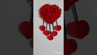 paper heart wall hanging❤😍beautifulhome decoration ideas diy wallhangingdo subcribe my channel🙏🙏 [upl. by Macrae374]