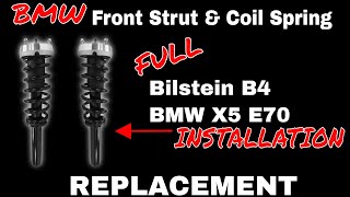 BMW X5X6 Front Strut Shock Replacement Bilstein 4 0713 E70 amp E71 1418 F15 amp F16 [upl. by Heiner]