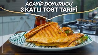 Refika ile Karaca Test Mutfağı  Acayip Doyurucu 3 Katlı Tost Tarifi [upl. by Rockie]